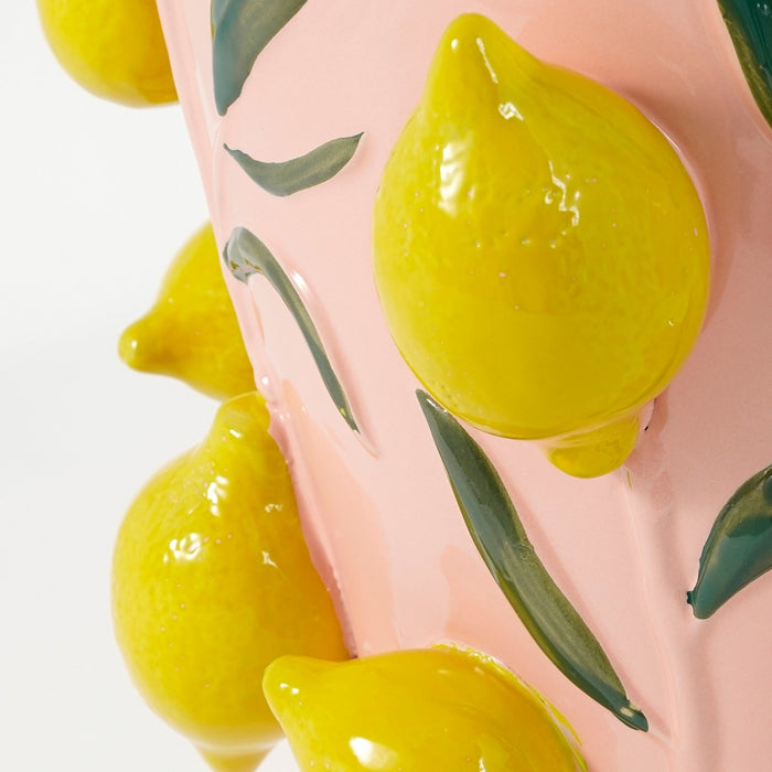 Mica Decorations Melika Vaas - H37,5 x Ø35 cm - Keramiek - Lichtroze