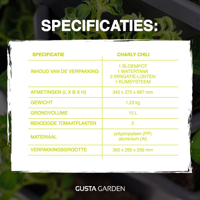 Gusta Garden - Charly Chili - Chiliplanter met watertank