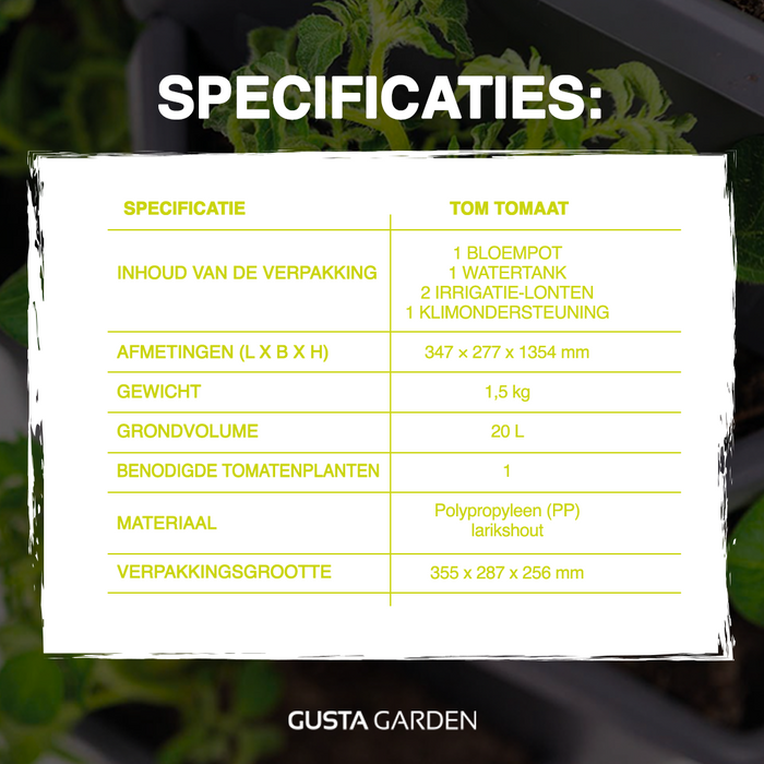 Gusta Garden - Tom Tomato - Tomatenplantenbak met watertank