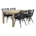 VDG Jasmine black|Rome grey 170 cm. tuinset - 5-delig