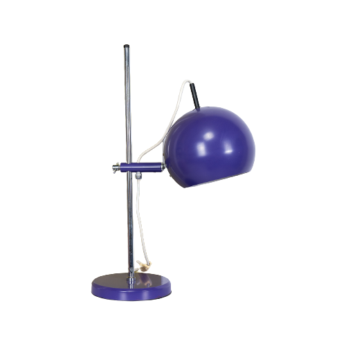 Reliving Paarse Jaren 70 Bureaulamp Met Bol