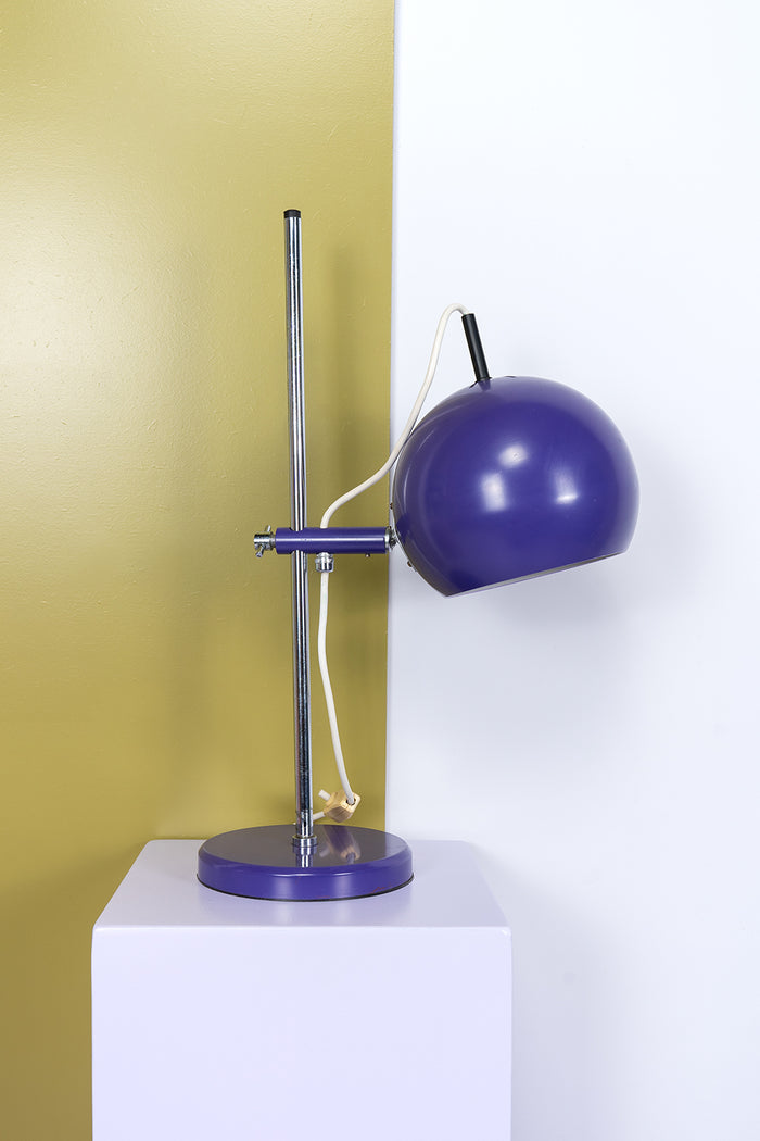 Reliving Paarse Jaren 70 Bureaulamp Met Bol