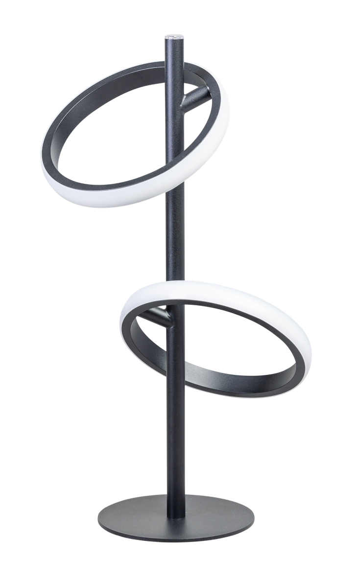 ETH Jaimy Tafellamp 2x led Ring 2700K 3 stap dimmer inc. Zwart 12w 495Lm