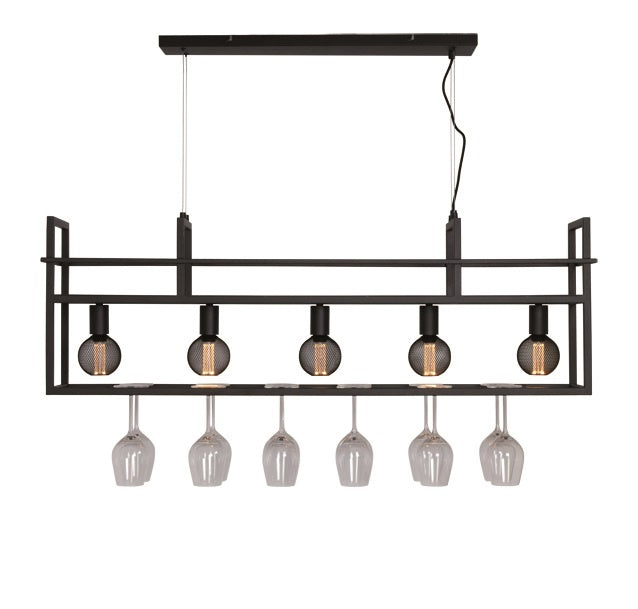 Freelight Hanglamp Barista Zwart 120cm 5 Lichts E27