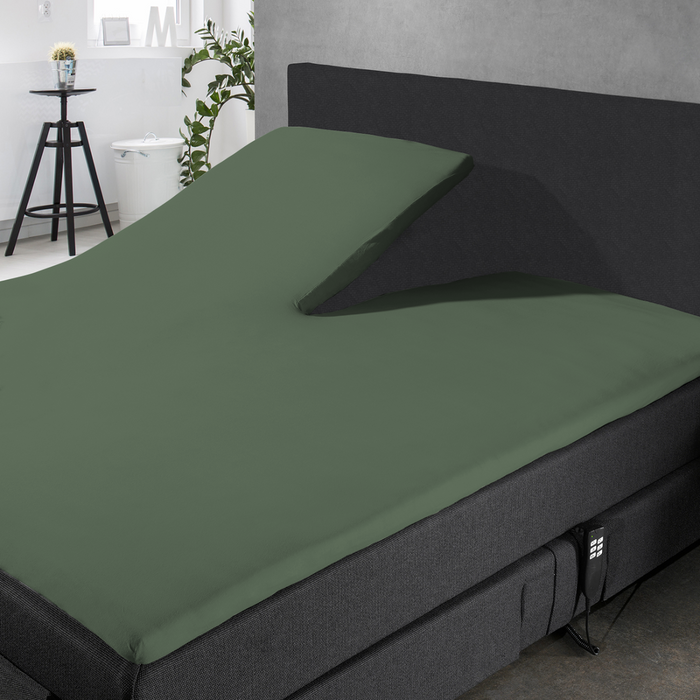 Elegance Splittopper Hoeslaken Perkal Katoen - grenat green