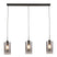 Freelight Hanglamp Ventotto Zwart & Smoke Glas 3 Lichts