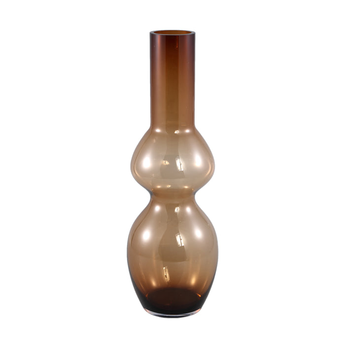 PTMD Joly Brown glass vase long bulb shape L