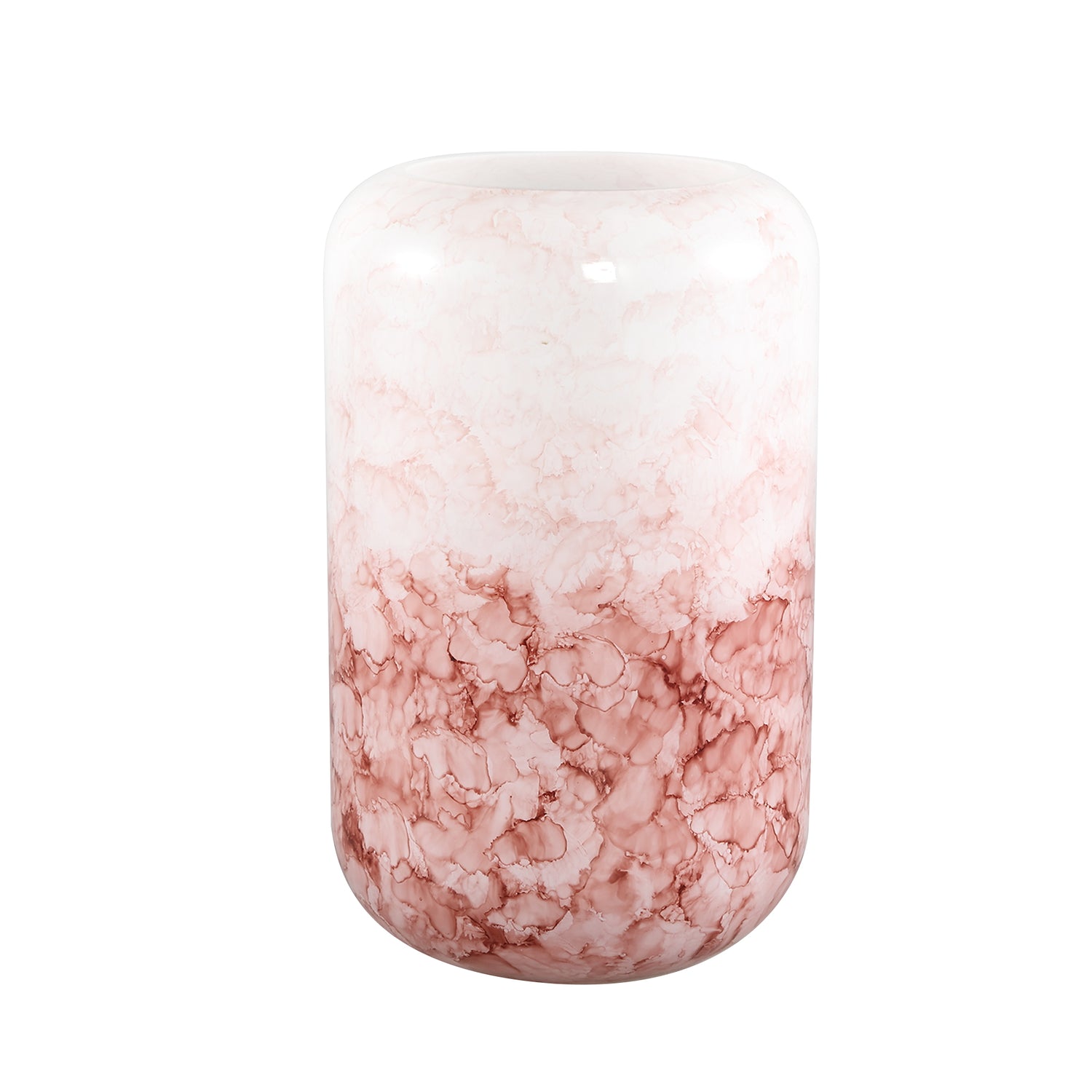 PTMD Urish Pink glass vase watercolored look round L