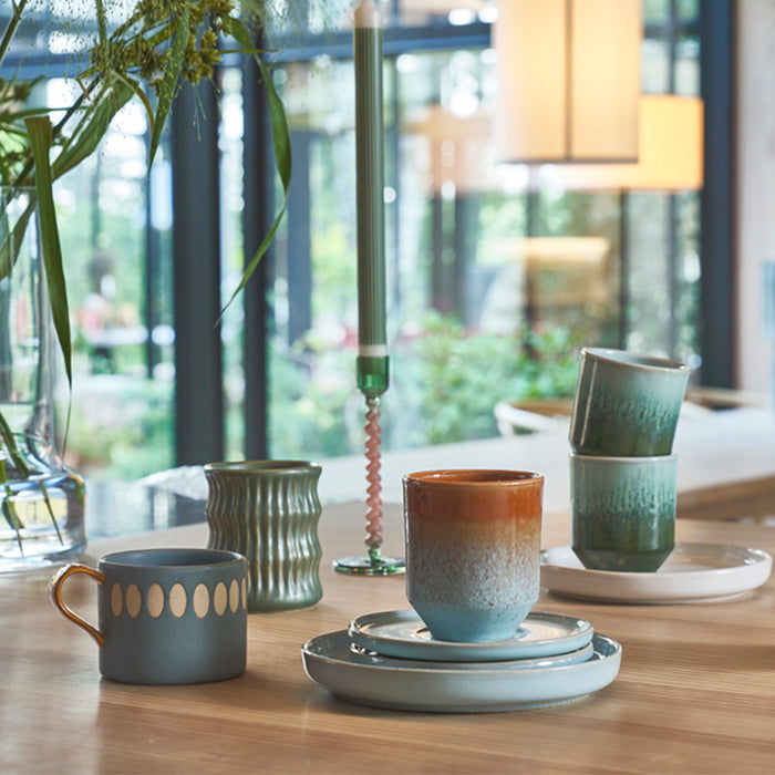 Villa Collection Styles Glazen Kandelaar Twist - Groen / Roze