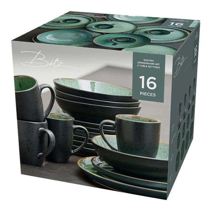 Bitz Gastro Serviesset 16-delig - Groen