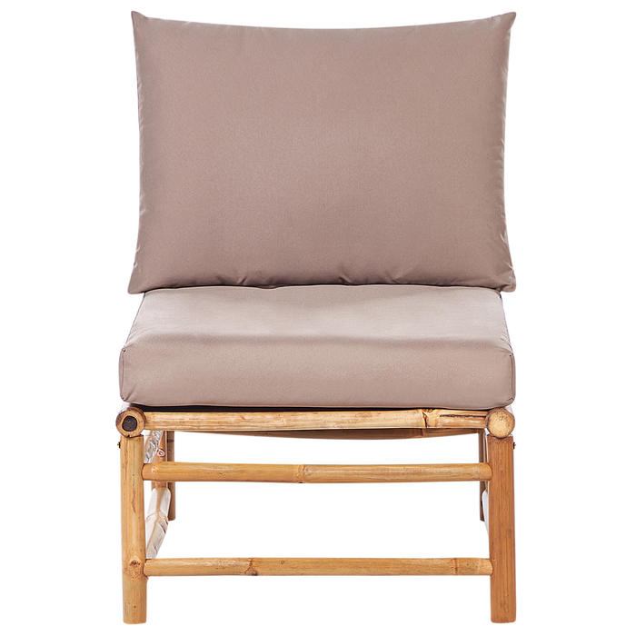 Beliani - CERRETO - Loungeset 4-zits hoekbank - Taupe - Bamboehout