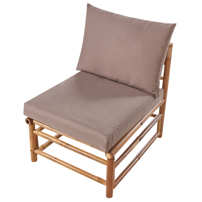 Beliani - CERRETO - Loungeset 4-zits hoekbank - Taupe - Bamboehout