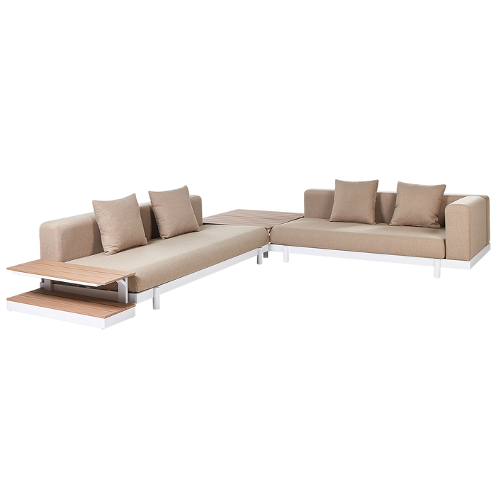 Beliani - MISSANELLO - Loungeset - Beige - Aluminium|Polyester