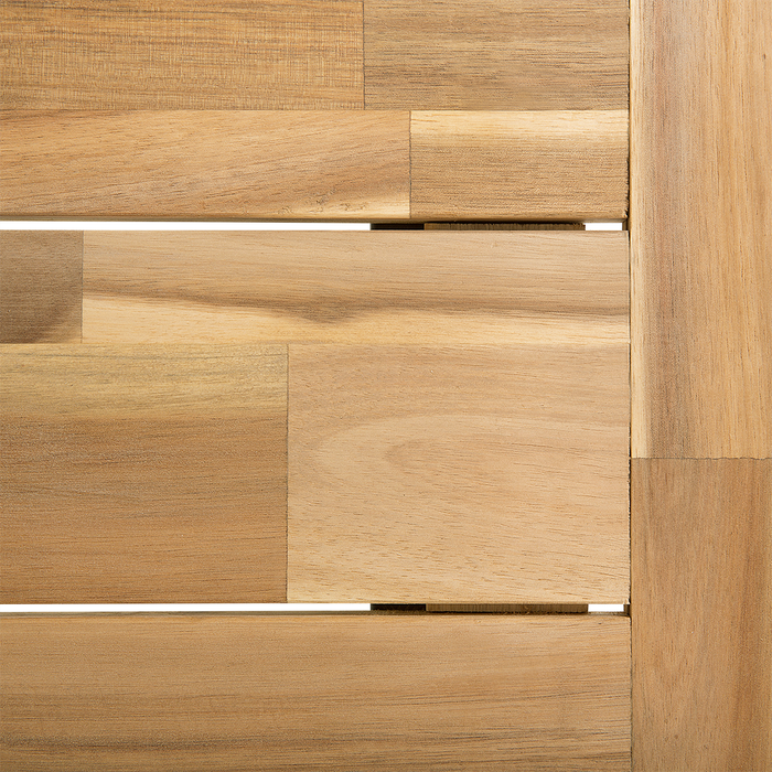 Beliani-SCANIA -Tuinset voor 6-Lichte houtkleur|Zwart-Acaciahout