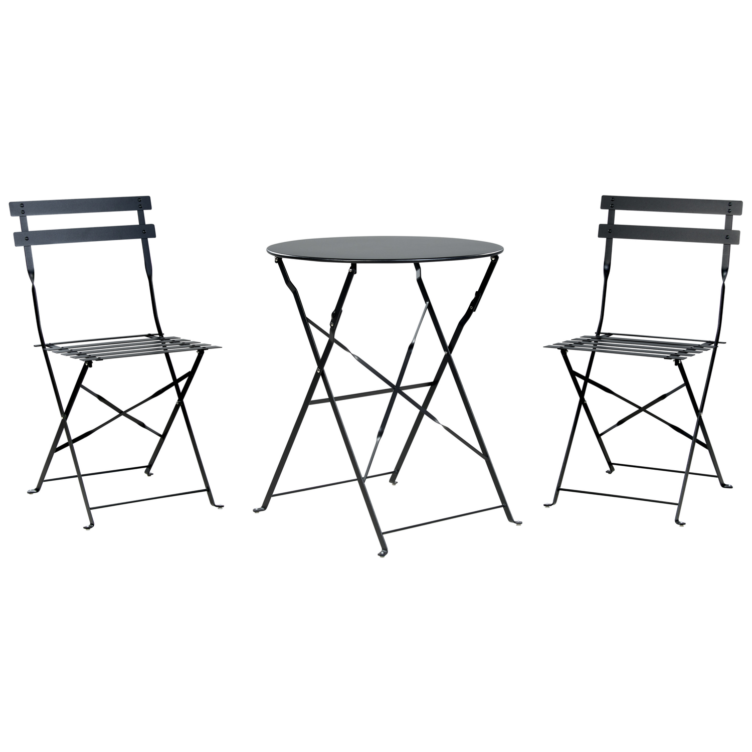 Beliani - FIORI - Bistroset voor 2 - Zwart - Staal