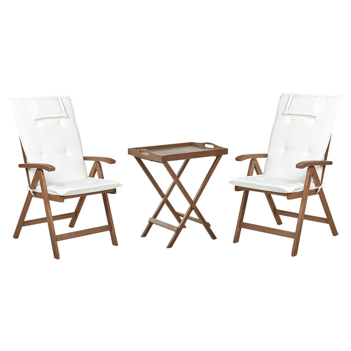 Beliani - AMANTEA - Bistroset - Donkerhout|Wit - Acaciahout