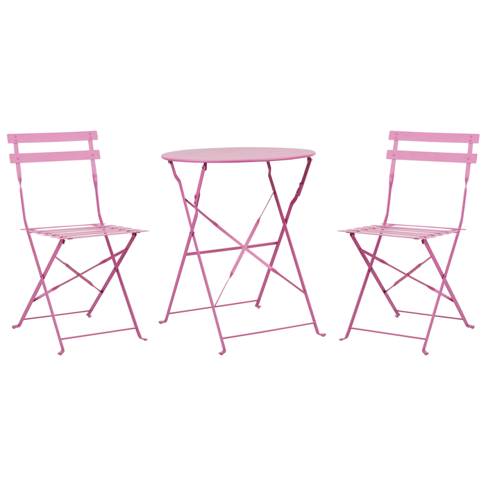 Beliani - FIORI - Bistroset voor 2 - Roze - Staal