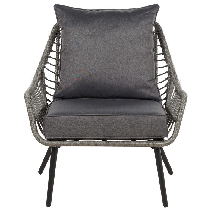 Beliani - LAURETO - Bistroset voor 2 - Grijs - PE rotan