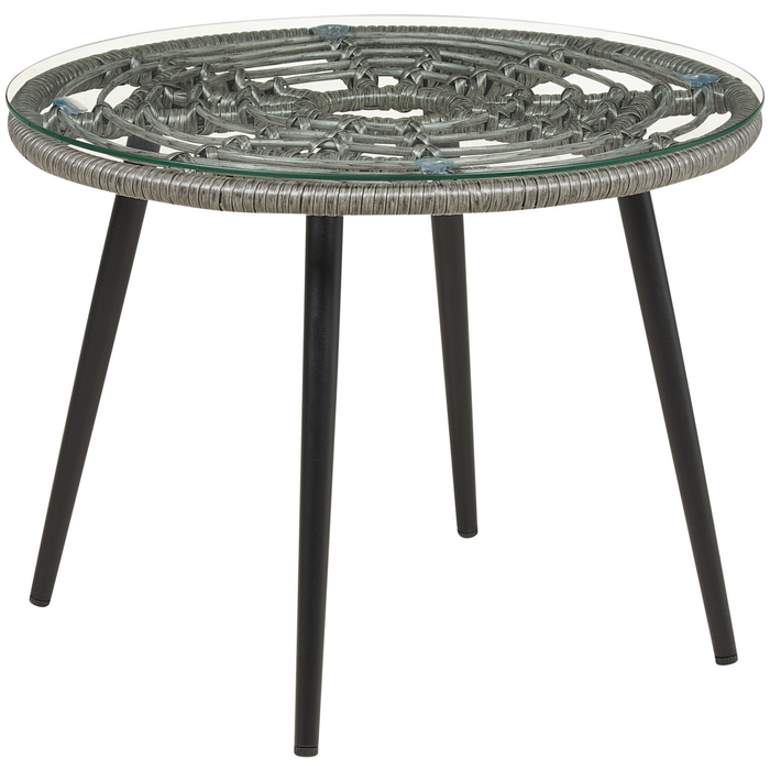 Beliani - LAURETO - Bistroset voor 2 - Grijs - PE rotan