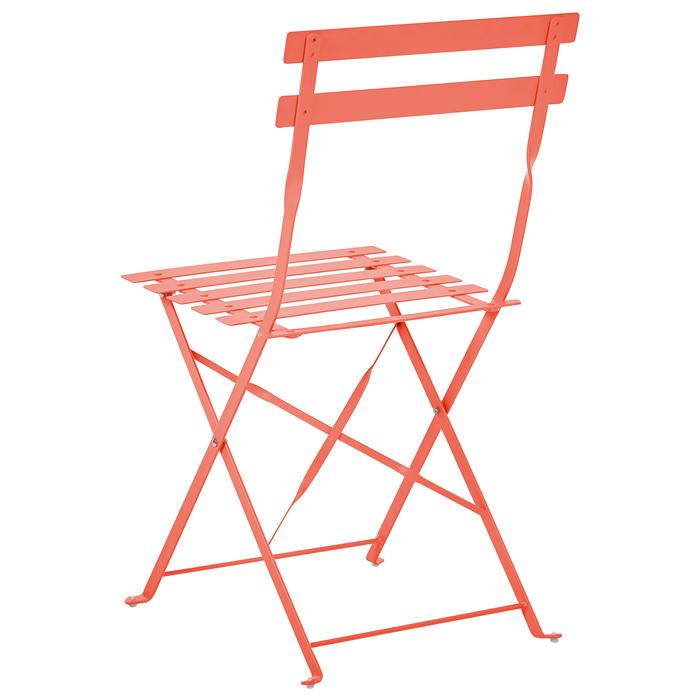 Beliani - FIORI - Bistroset voor 2 - Koraalrood - Staal