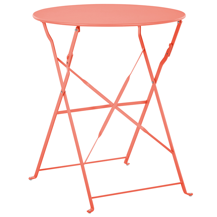 Beliani - FIORI - Bistroset voor 2 - Koraalrood - Staal