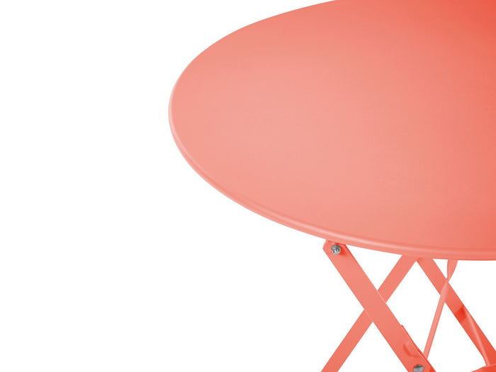 Beliani - FIORI - Bistroset voor 2 - Koraalrood - Staal