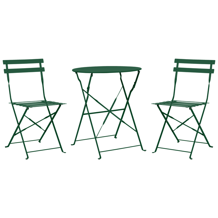 Beliani - FIORI - Bistroset voor 2 - Donkergroen - Staal