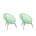 Beliani ACAPULCO set van 2 stoelen groen