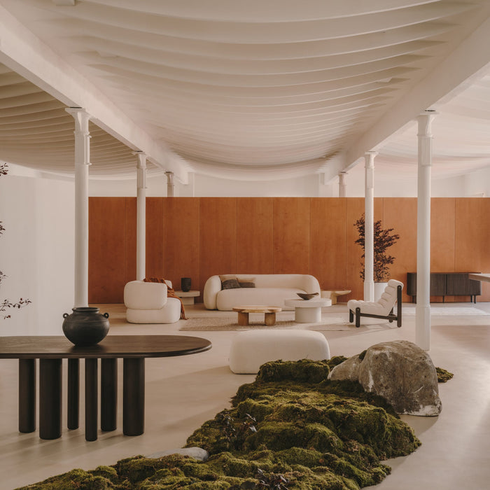 Kave Home - Aiguablava ronde salontafel in wit cement, Ø 90 cm