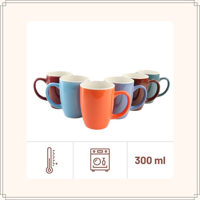 OTIX Theemokken Koffiemok Koffietassen 6 stuks Diverse kleuren 300...