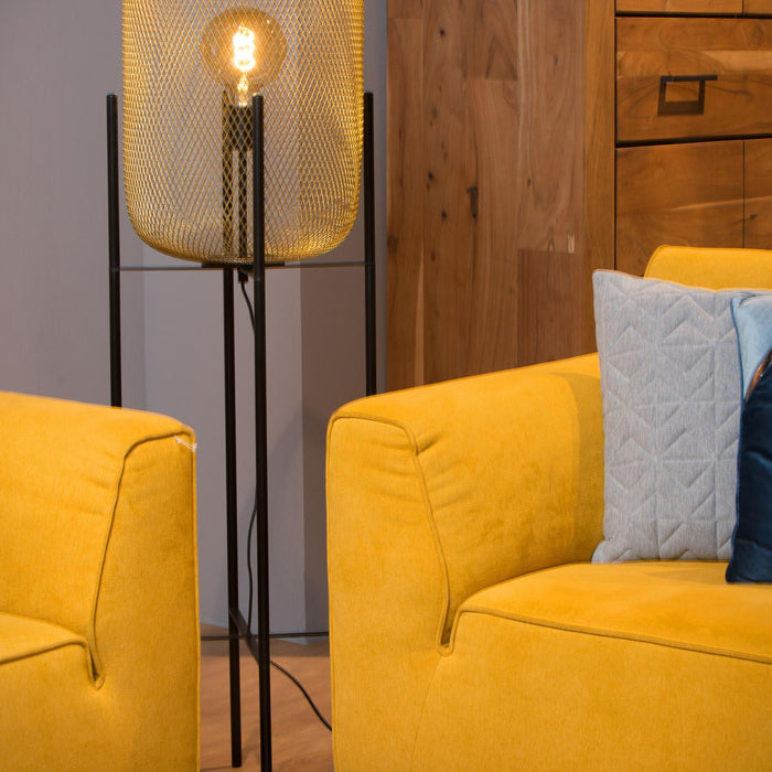 Lucide MESH Vloerlamp - Mat Goud | Messing