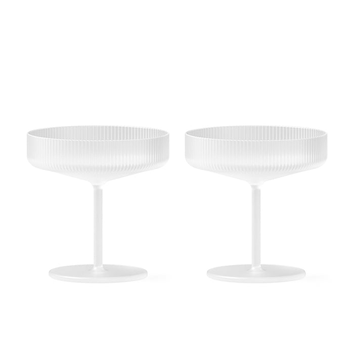 Ferm Living Ripple Champagneglazen 2 st. - Frosted