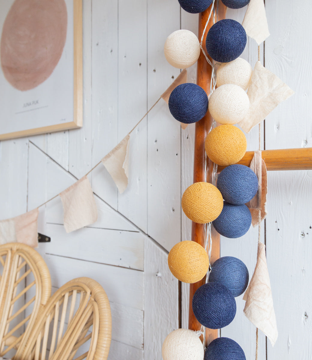 Cotton Ball Lights Regular Lichtslinger blauw - Galaxy 20