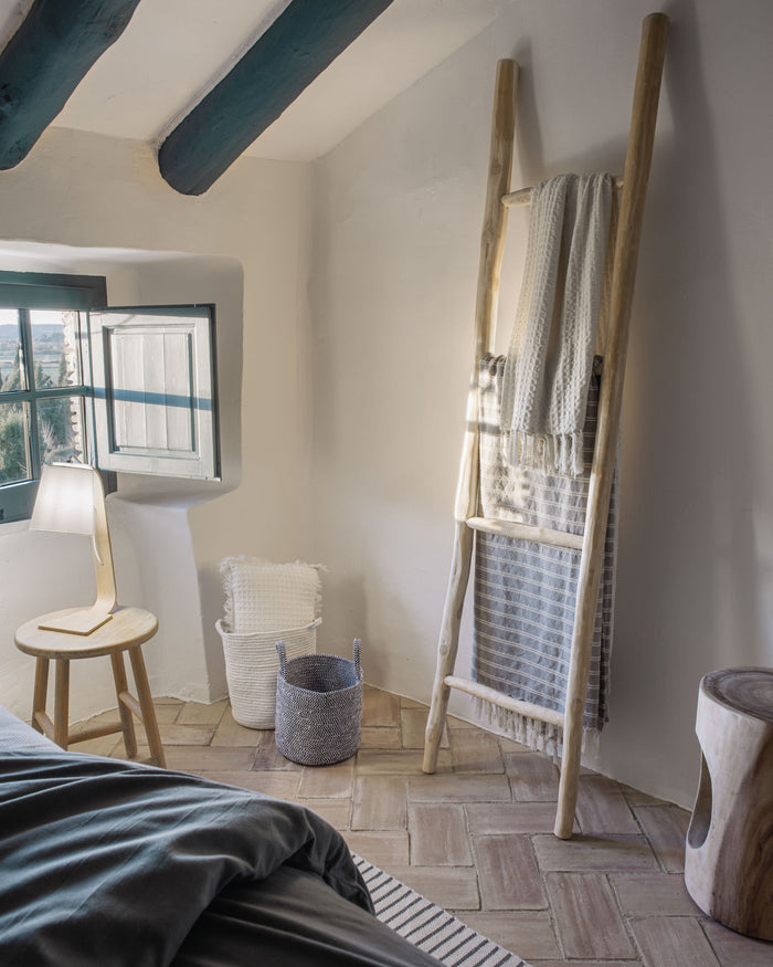 Kave Home - Witte mand Abeni van 100% katoen 30 cm