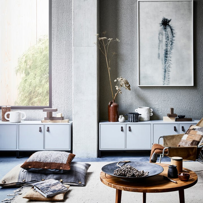 vtwonen Lower Case Modulaire Wandkast 4 Vakken - Mixed - Betongrijs - Incl. Onderstel