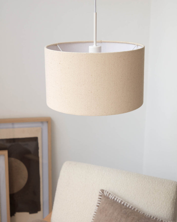 Kave Home - Lampenkap voor hanglamp Nazli klein van linnen met beige