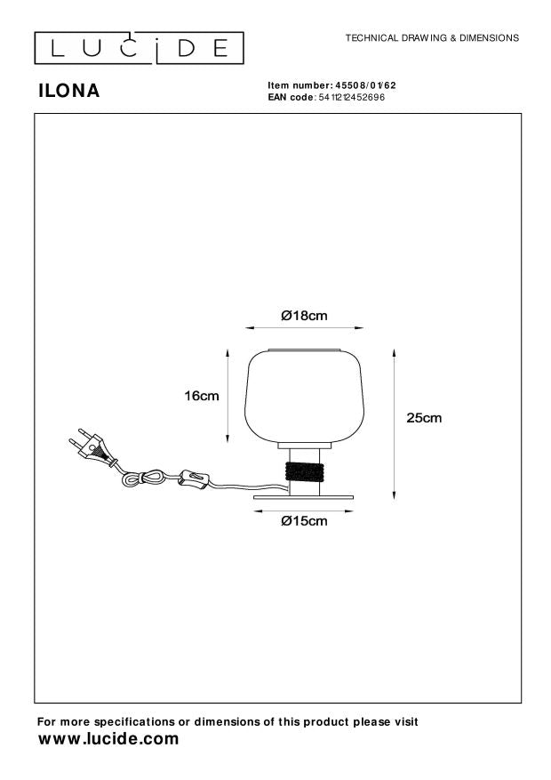 Lucide ILONA Tafellamp - Amber