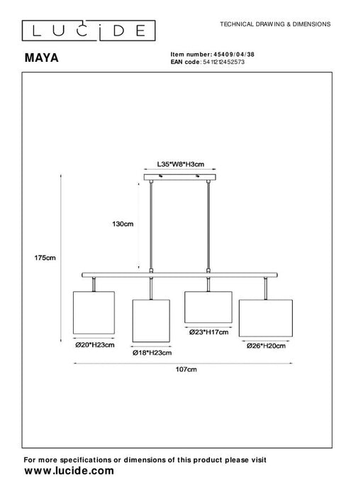 Lucide MAYA Hanglamp - Beige