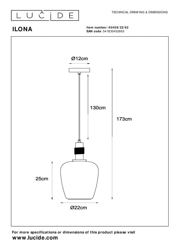 Lucide ILONA Hanglamp - Amber