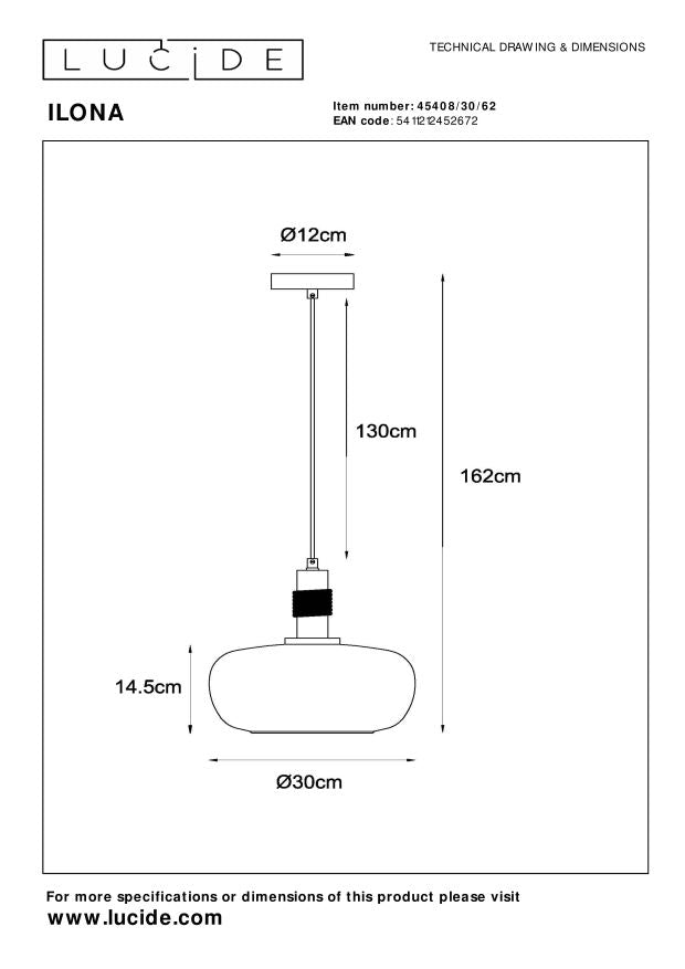 Lucide ILONA Hanglamp - Amber