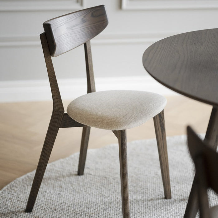 Rowico Home Ami Stoel - Set Van 2 - Stof Beige - Eiken Bruin