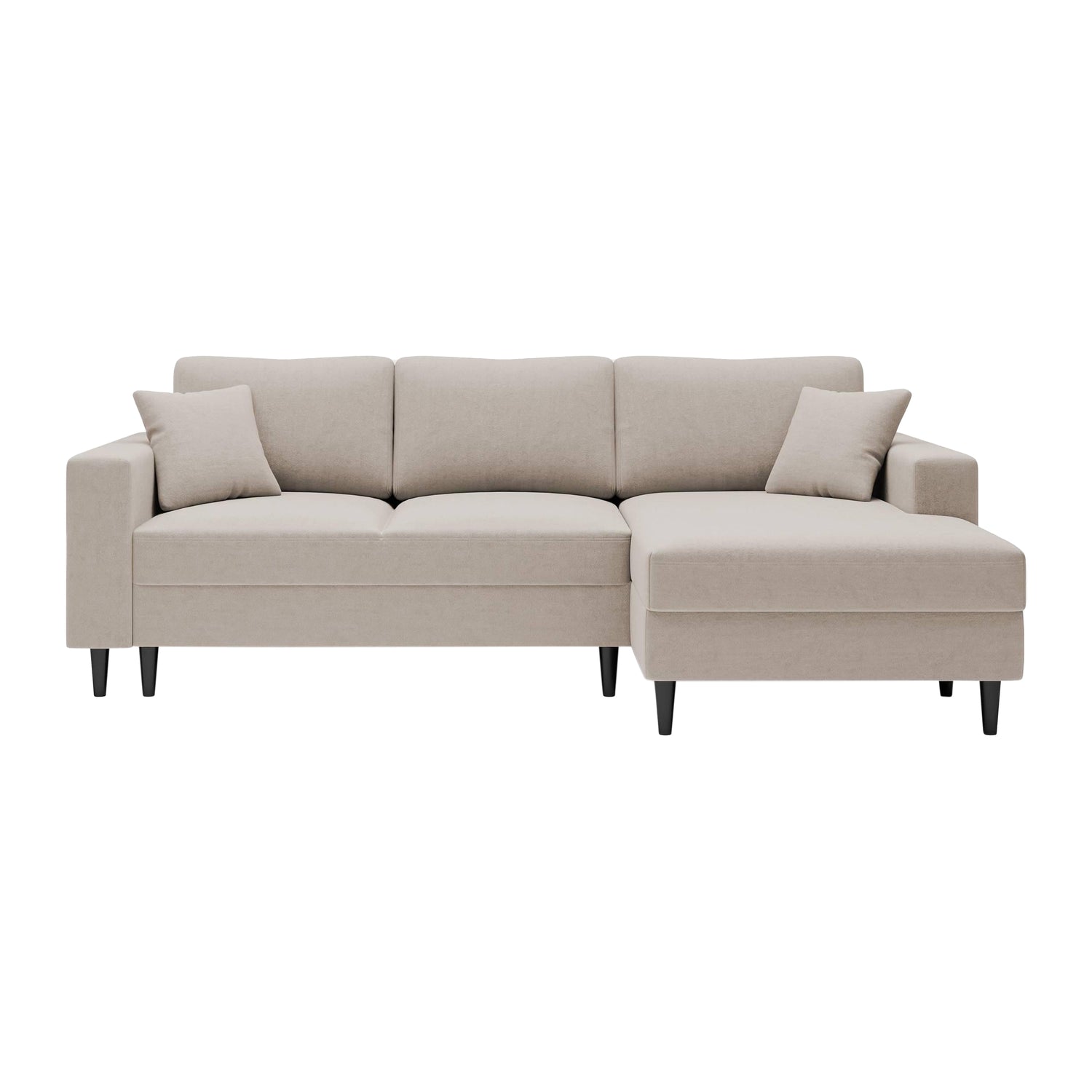 NADUVI Collection Hoekbank Malena velvet rechts met slaapfunctie