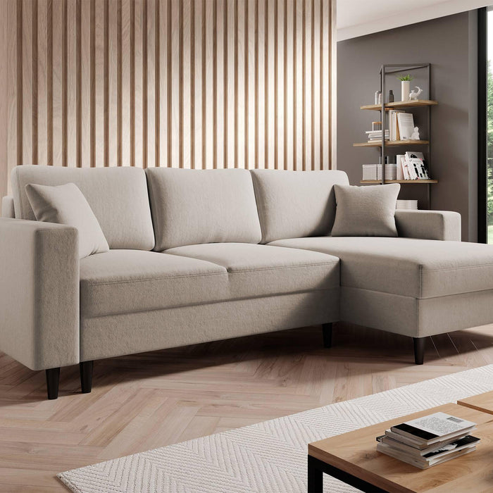 NADUVI Collection Hoekbank Malena velvet rechts met slaapfunctie