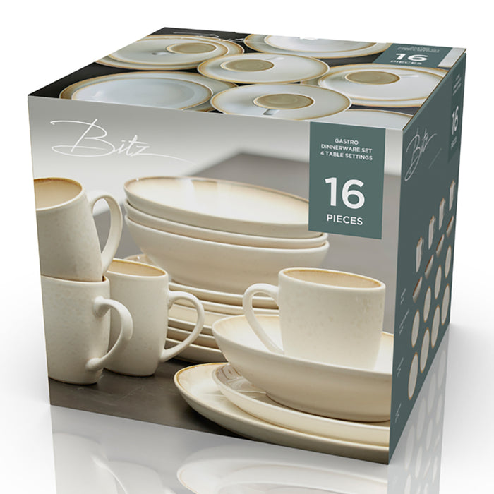 Bitz Gastro Serviesset 16-delig - Crème