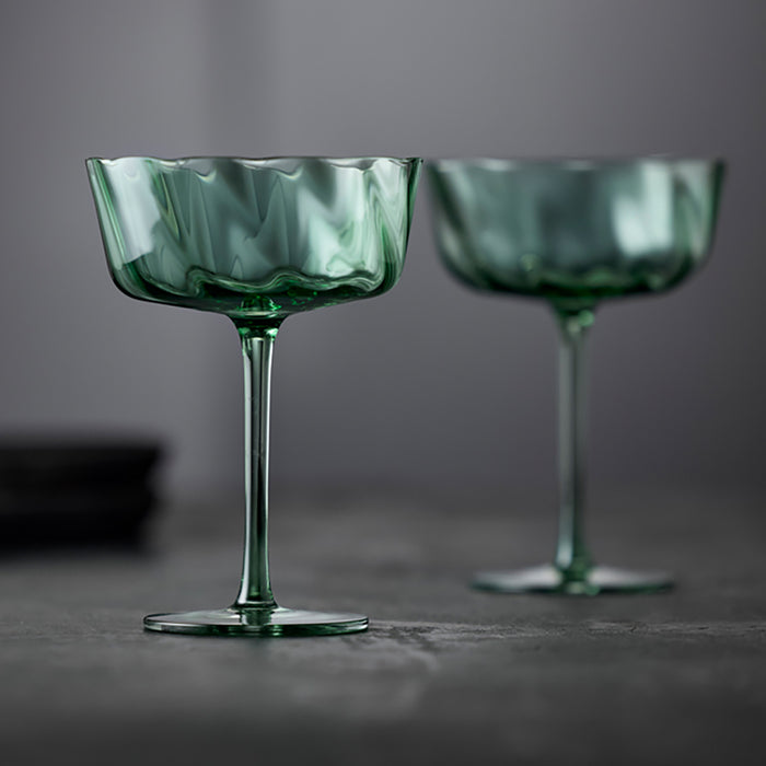 Lyngby Vienna Champagneglazen  4st. - Groen