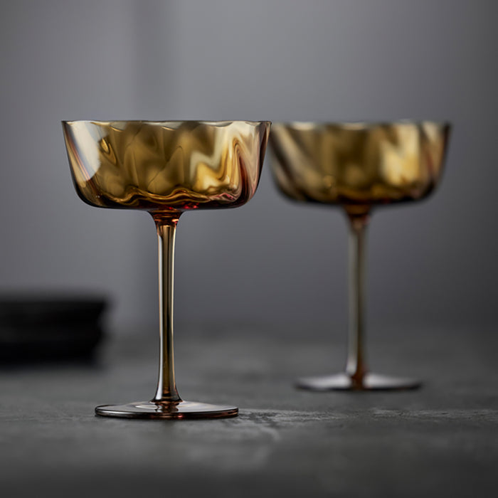 Lyngby Vienna Champagneglazen  4st. - Amber