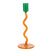 Villa Collection Styles Glazen Kandelaar Spiral - Groen / Oranje