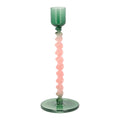 Villa Collection Styles Glazen Kandelaar Twist - Groen / Roze