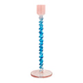 Villa Collection Styles Glazen Kandelaar Twist - Blauw / Roze