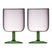 Lyngby Torino Wijnglazen 2st. - Roze / Groen